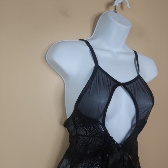 Fredericks Of Hollywood Brielle Babydoll LAce Sheer in Black Size L/XL - Picture 6 of 12